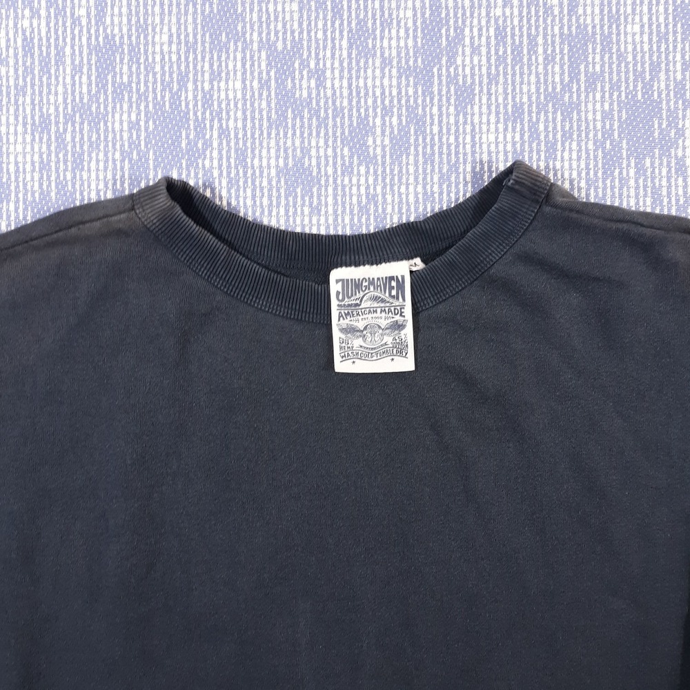 Jungmaven Sweatshirt Pullover Womens M Relaxed Fit Blue Hemp Organic Cotton Flaw - Picture 2 of 10